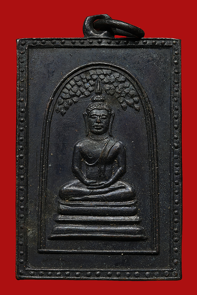 เหรียญพระพุทธพิมพ์ปรกโพธิ์ วัดหัวหิน เนื้อทองแดงรมดำ ปี2499 (นิยม)